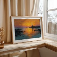 Light house golden sunset