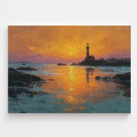 Light house golden sunset