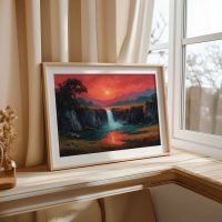 Waterfall Golden Sunset