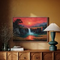Waterfall Golden Sunset
