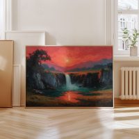 Waterfall Golden Sunset