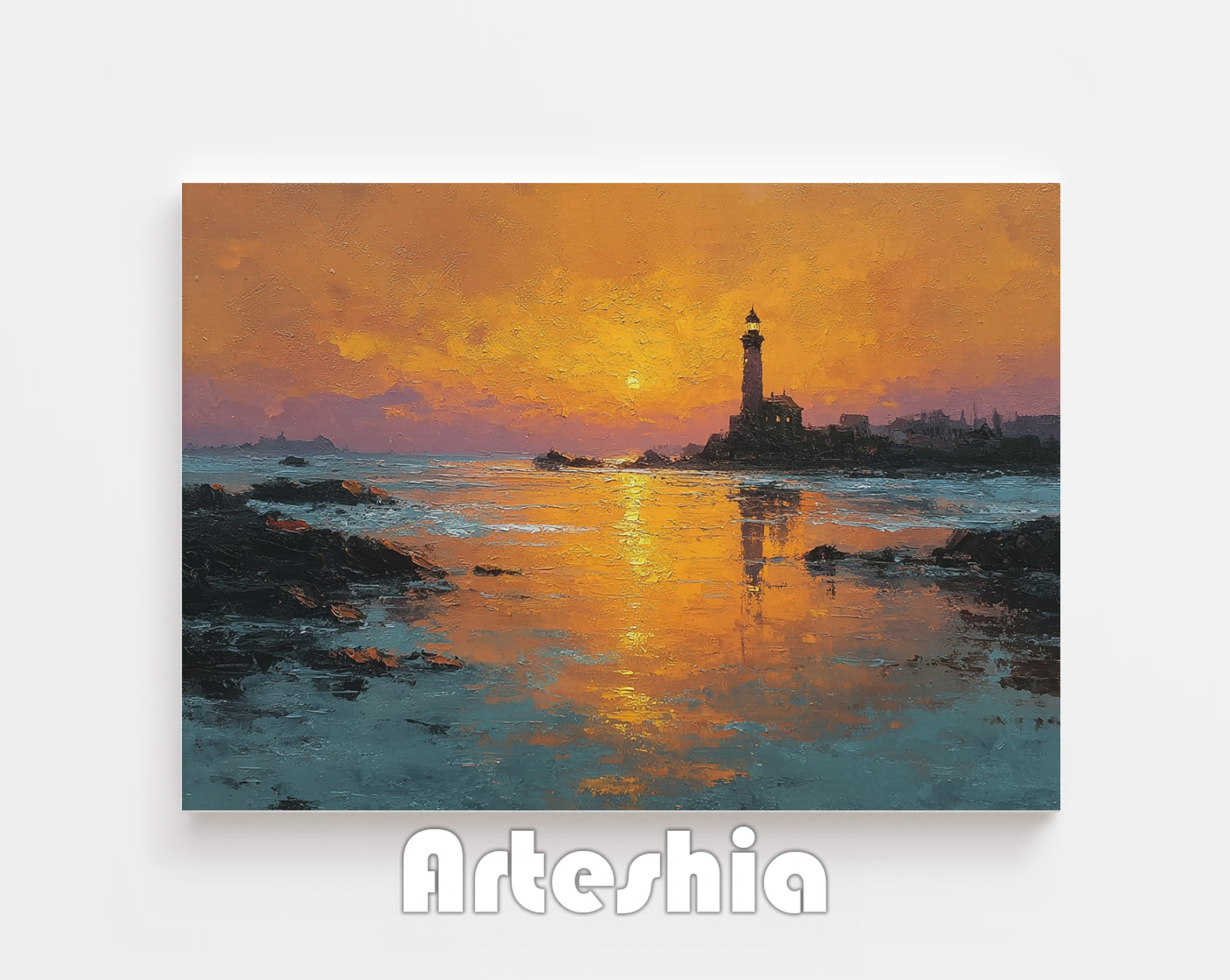 Light house golden sunset